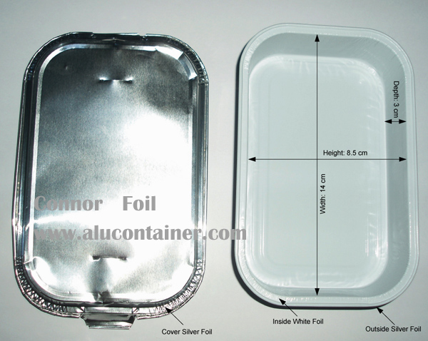 Rectangle Foil Containers With LidsFor Aviation