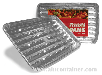3 pk Aluminum Foil Barbecue Pan With Hole 9X13 Inch