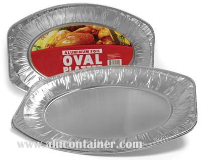 3 pk Aluminum Foil Oval Platters 9X14 Inch