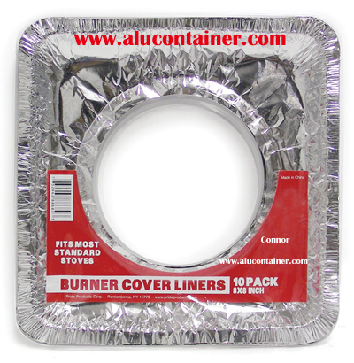 10 Pk 8X8 Inch Square Gas Burner Cover Liner